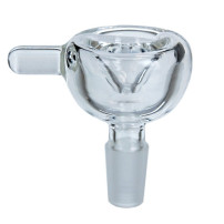 Doppelte Bongo-Schale aus Glas mit Griff (7730) NS14mm