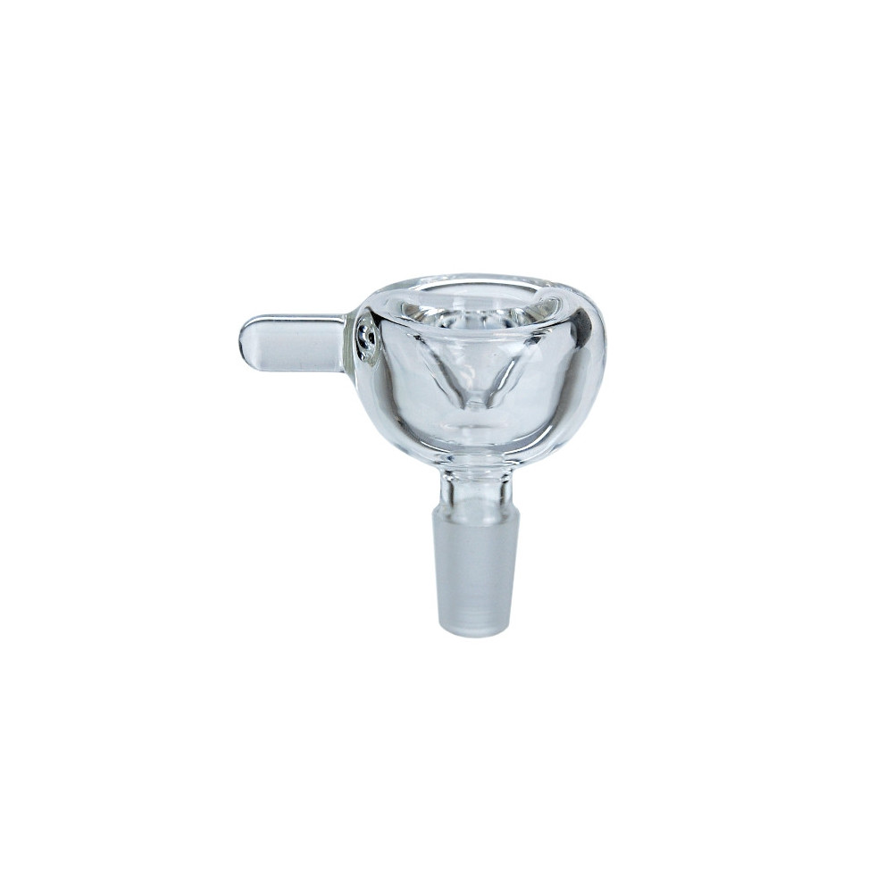 Doppelte Bongo-Schale aus Glas mit Griff (7730) NS14mm