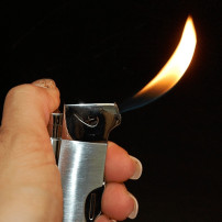 Pfeifenfeuerzeug mit Besteck Baofa - silber