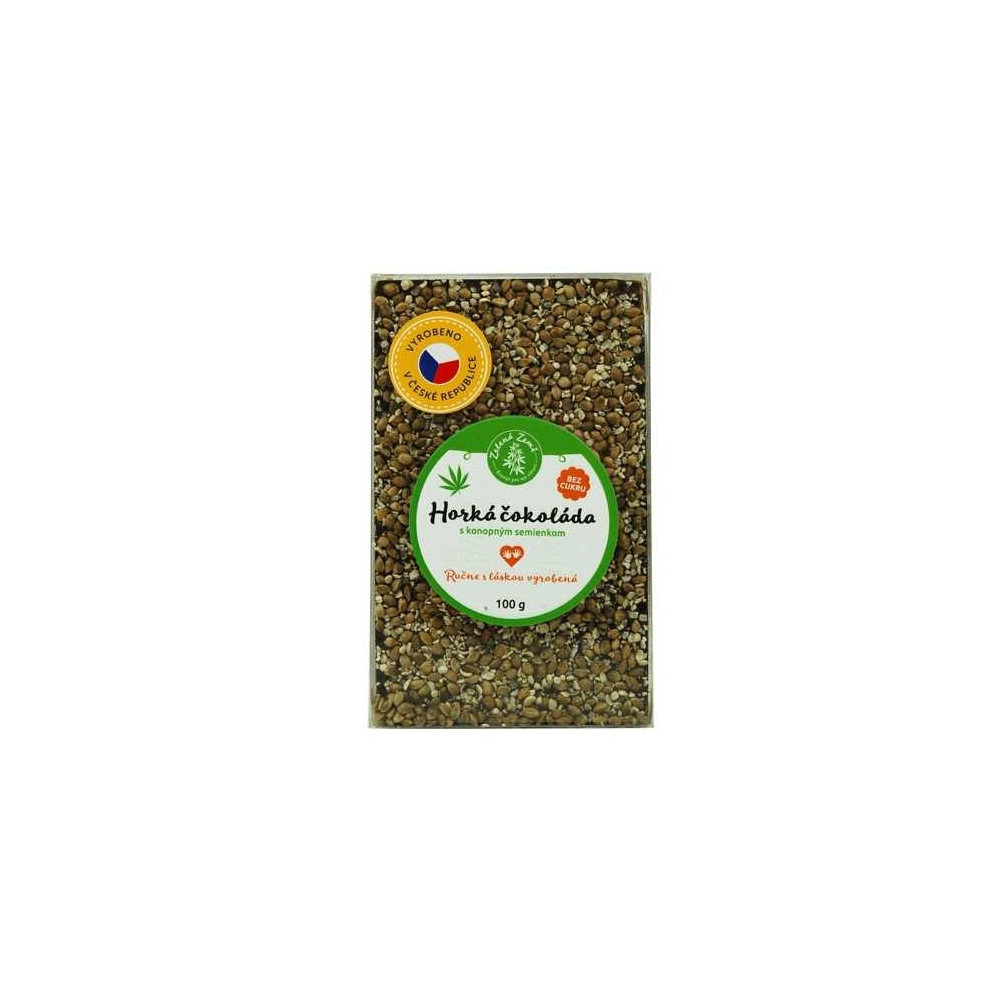 Dunkle Schokolade mit Hanfsamen, zuckerfrei, 100 g