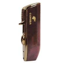 COHIBA Zigarrenfeuerzeug mit Cutter - rotbraun