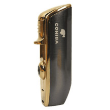 COHIBA Zigarrenfeuerzeug mit Cutter – grau