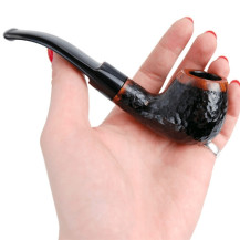 Gentelo gebogener Topf, rustikal, schwarz/braun