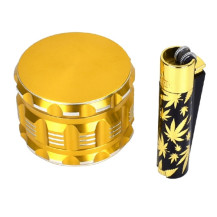 Gold-Set: Crusher und Metall-Clipper-Feuerzeug