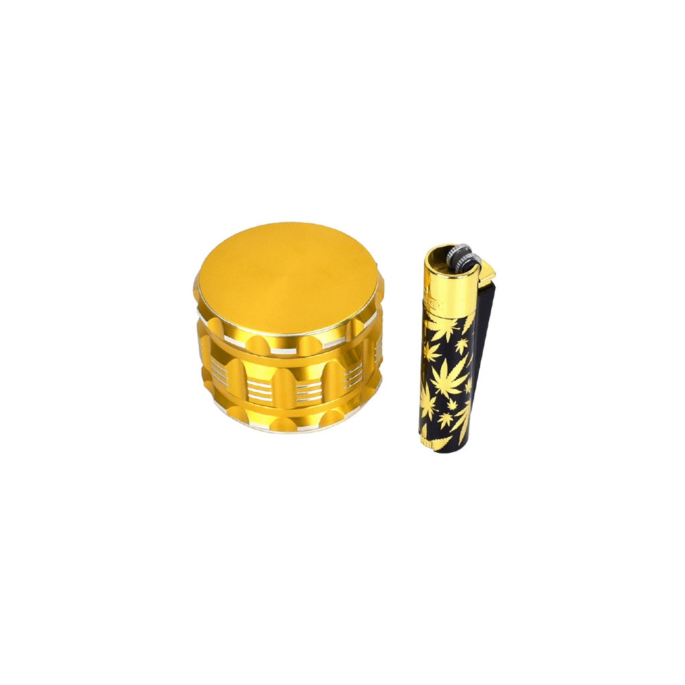 Gold-Set: Crusher und Metall-Clipper-Feuerzeug