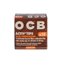 OCB Activ Slim Ungebleichte 7mm Kohlefilter, 10 Stück