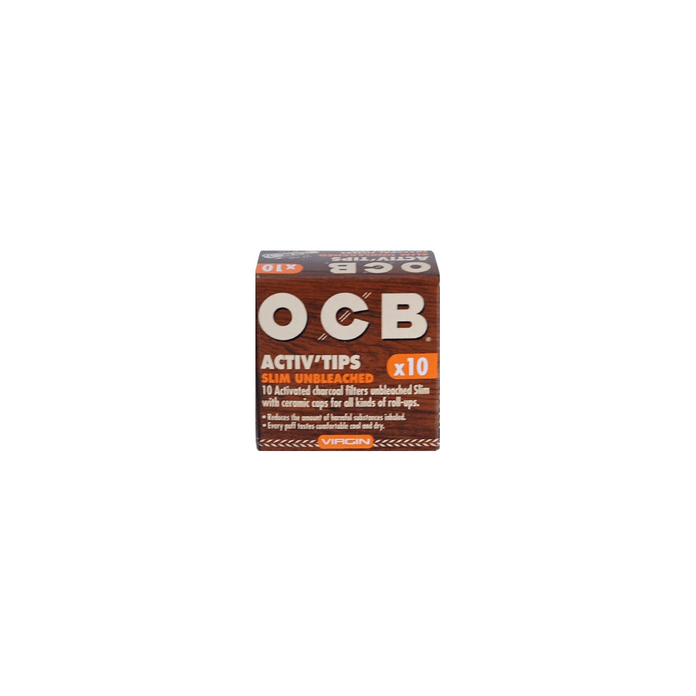 OCB Activ Slim Ungebleichte 7mm Kohlefilter, 10 Stück