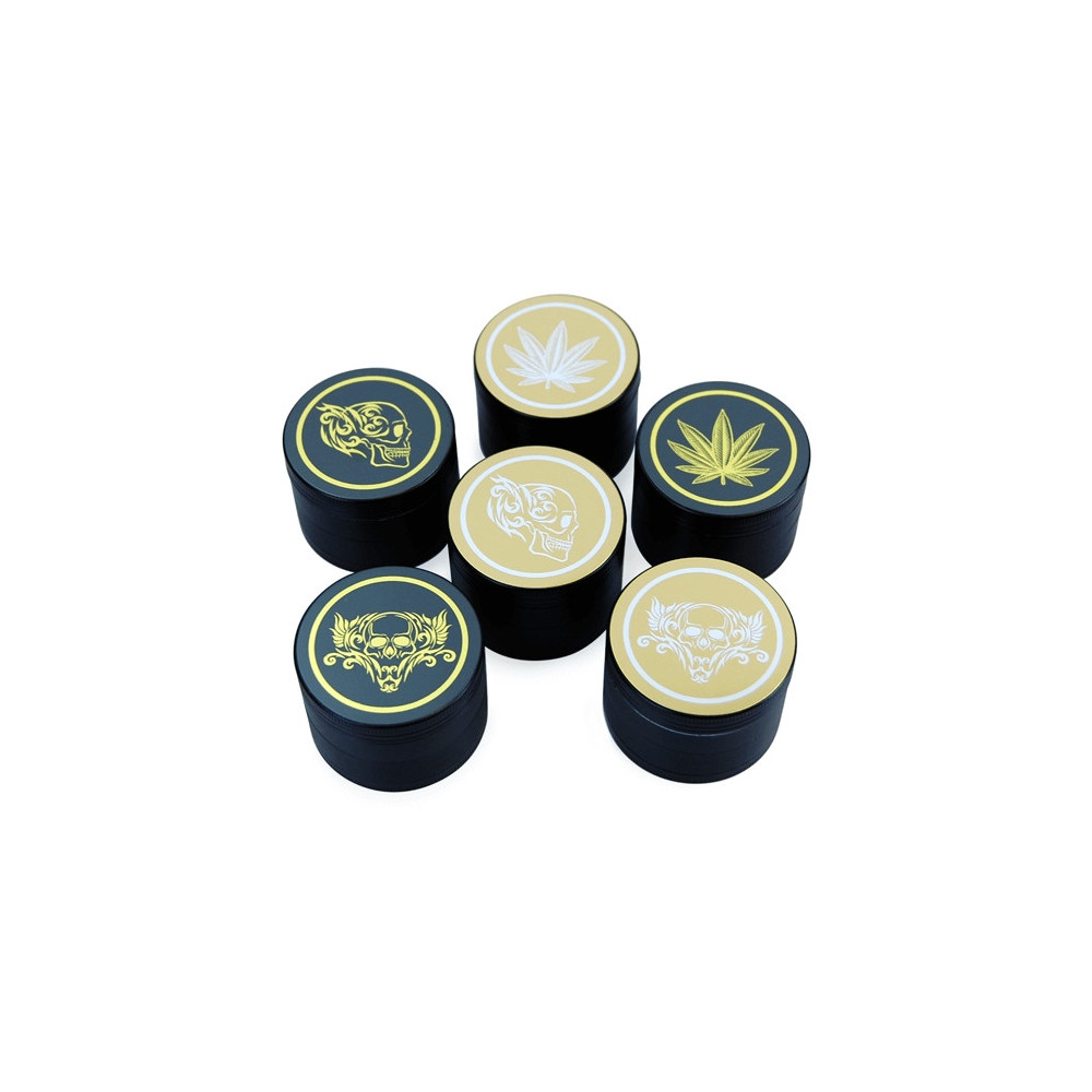 4-teiliger Grinder – Gold auf Schwarz