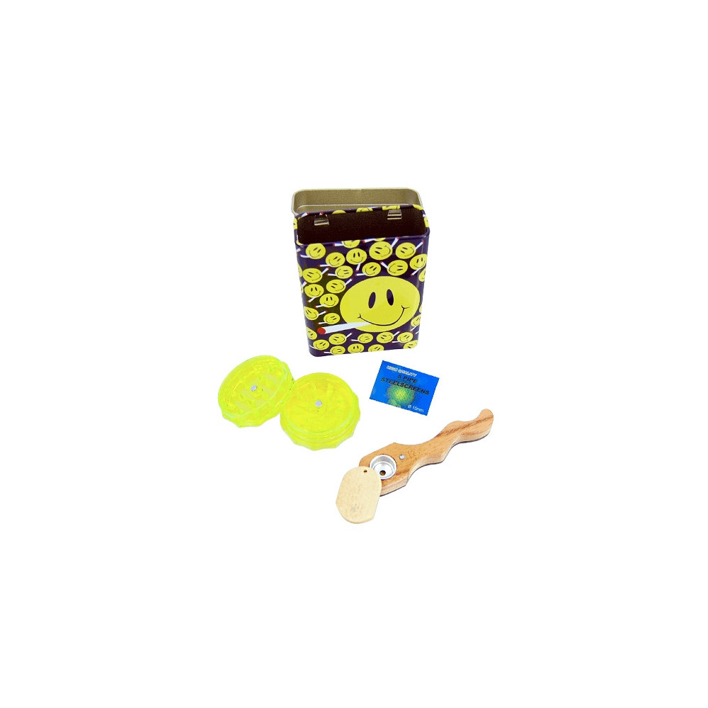 Smiley-Set – Crusher, Mini-Pfeife – Woody- und Sitka-Pfeife