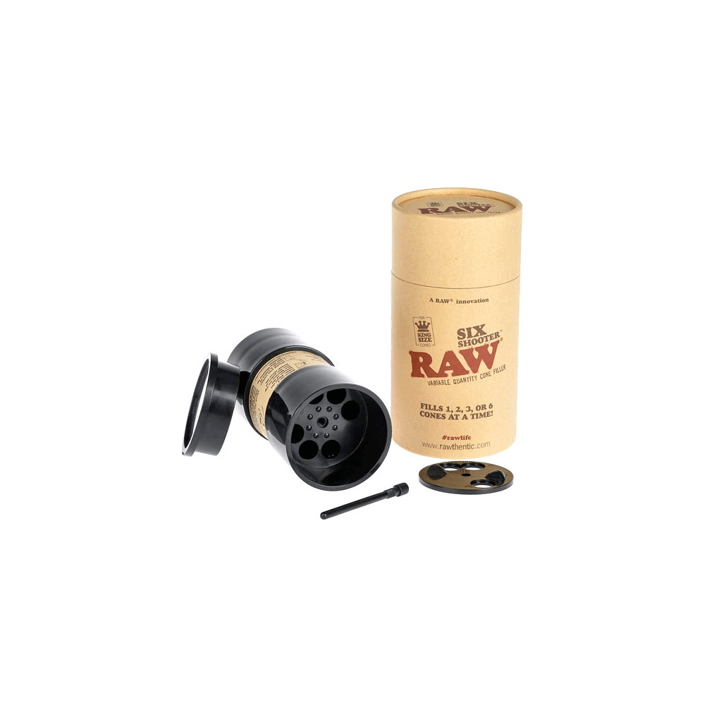 RAW Six Shooter – Tube und vorgerollte Blunt-Füllung