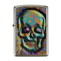 Zippo-Feuerzeug Psychedelischer Totenkopf-Trip