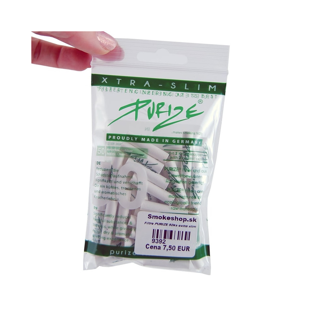 PURIZE Kohlefilter, extra schlank, 5,9 mm – 50 Stück