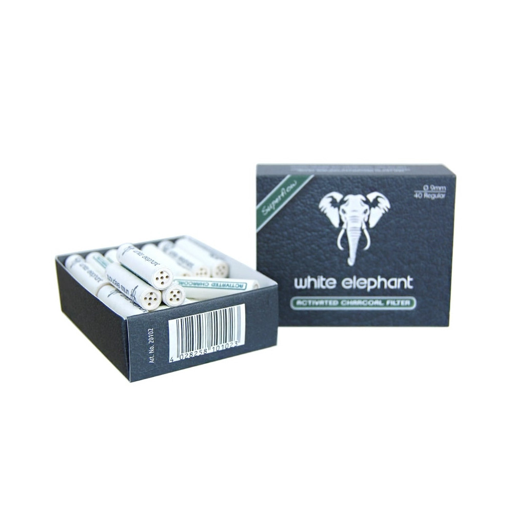 Kohle-Rohrfilter White Elephant 9 mm - 40 Stück