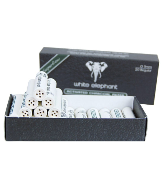 Kohle-Rohrfilter White Elephant 9 mm - 20 Stück