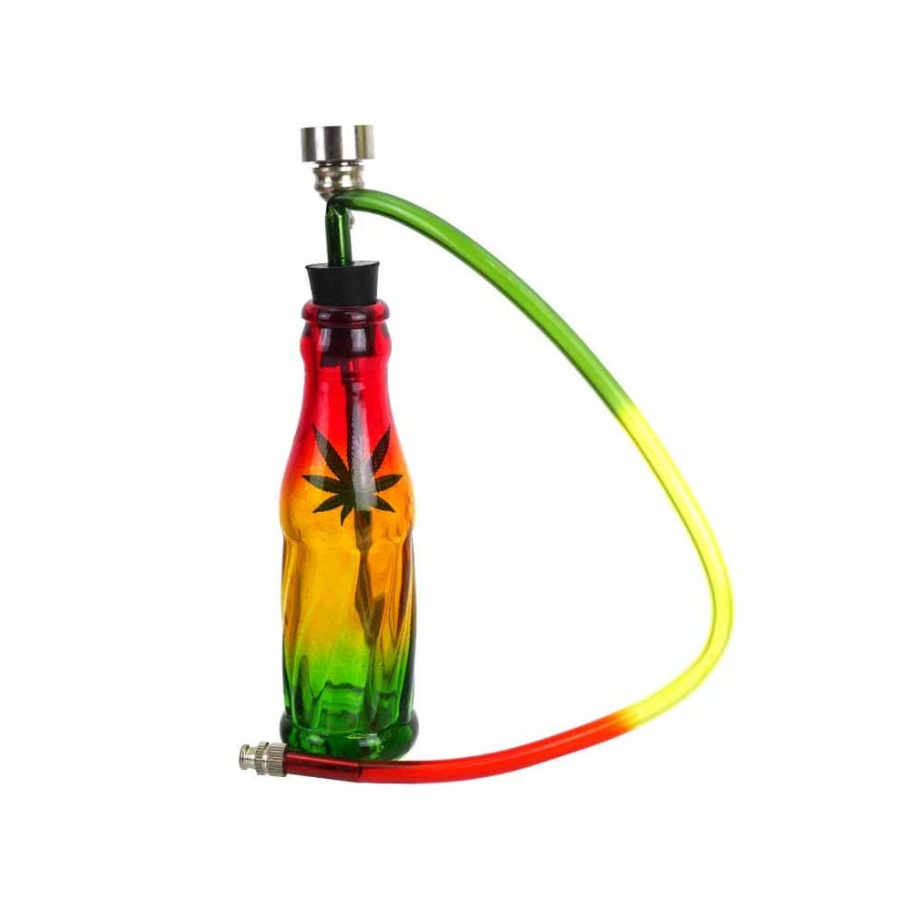 Mini-Bongo-Wasserpfeife (Coca-Cola-Pfeife + Rastaflasche, 15 cm)