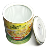 Dreambox Versteckspiel-Dose Suppe Erasco 12 cm - offen