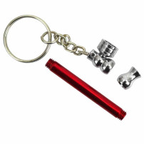 Roter Schlüsselanhänger aus Aluminium mit Shisha-Pfeife – zerlegte Shisha