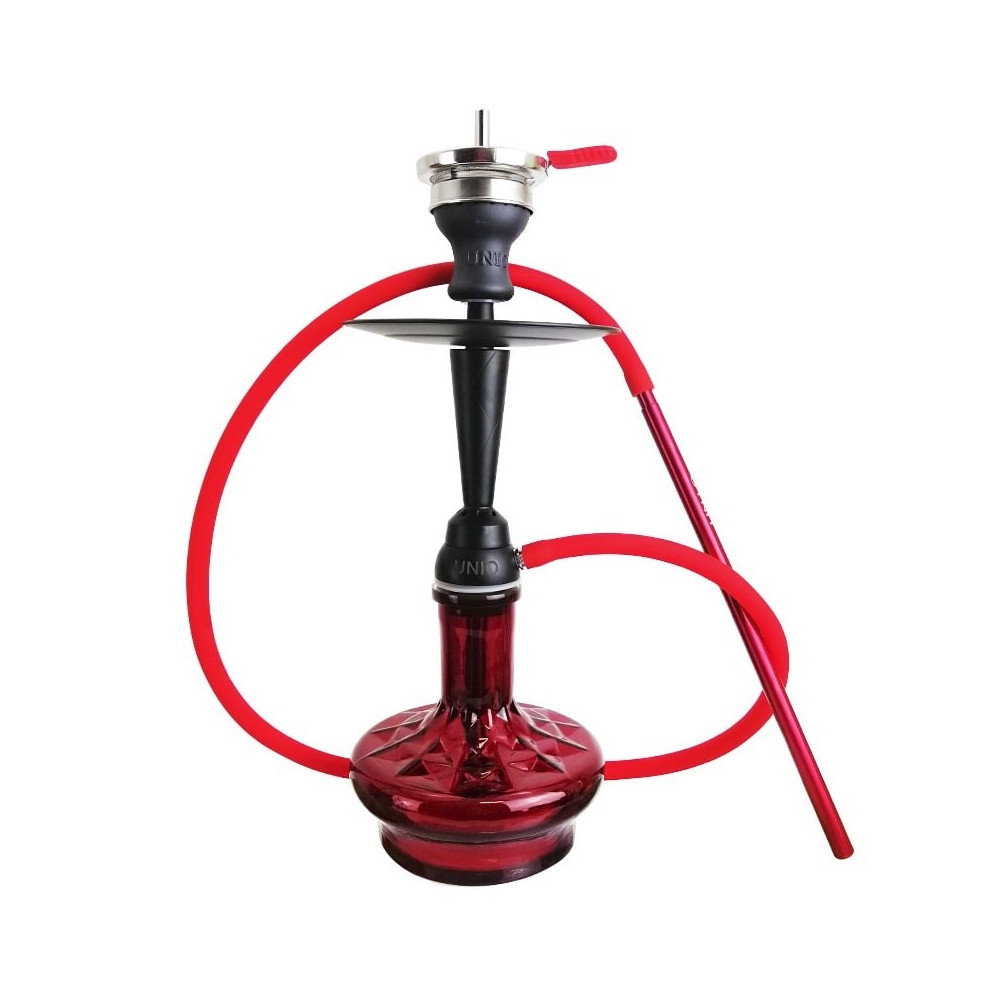 Hookah Unio Shisha 55 cm Schwarz - Rot