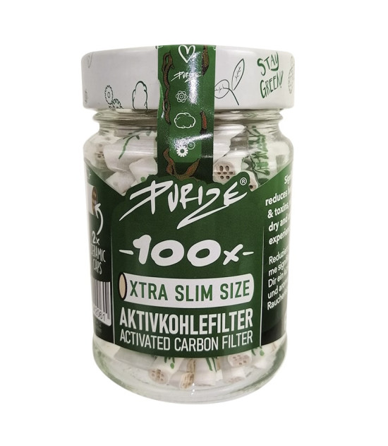 PURIZE extra schlanke Kohlefilter 5,9 mm – 100 Stück