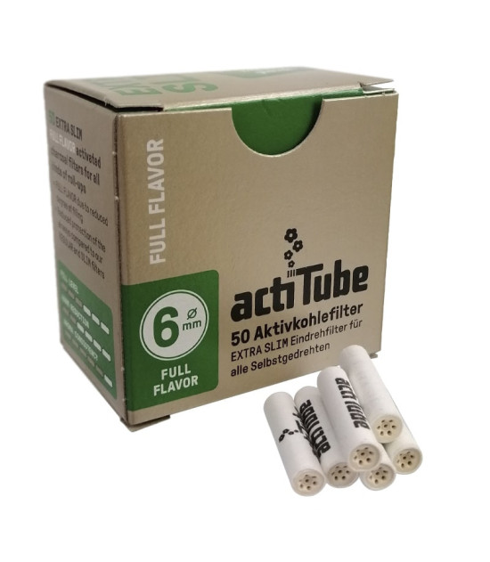 ActiTube Slim Kohlefilter, 50 Stück (6 mm)