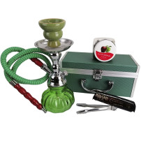 Shisha-Set Smoke Mini Green + Kohlen und Steine