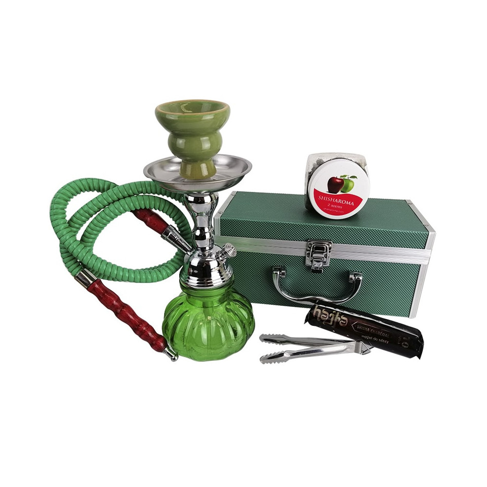 Shisha-Set Smoke Mini Green + Kohlen und Steine