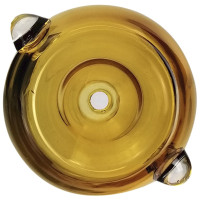 Bongo-Kessel aus bernsteinfarbenem RollStop NS 14 mm Glas