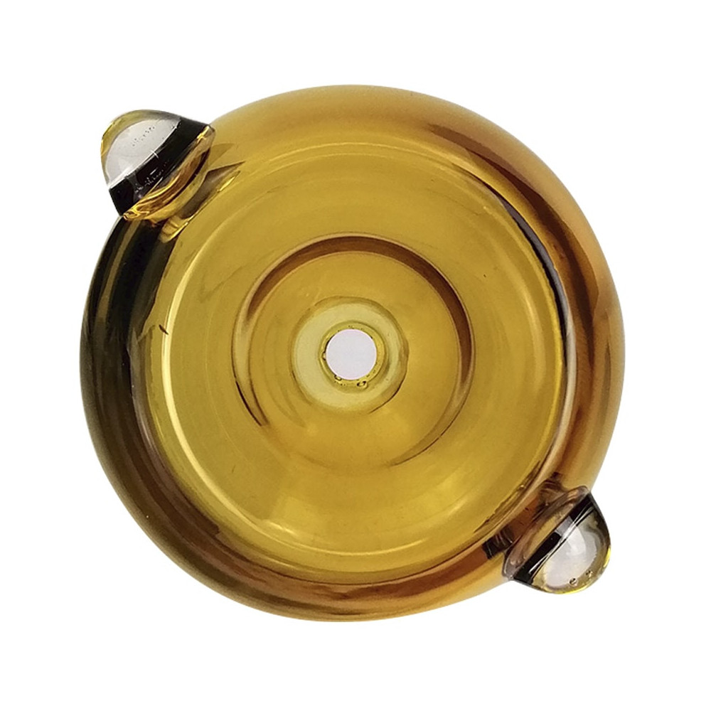 Bongo-Kessel aus bernsteinfarbenem RollStop NS 14 mm Glas