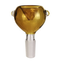 Bongo-Schale aus bernsteinfarbenem RollStop-Glas (6177) NS14mm