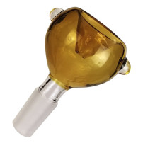 Bongo-Kessel aus bernsteinfarbenem RollStop NS 14 mm Glas