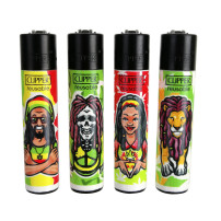 Clipper Feuerzeuge Serie RASTA II, 4 Stück.