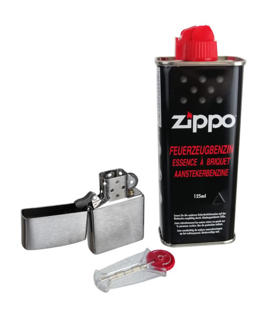ZIPPO Feuerzeug-Set, Chrom