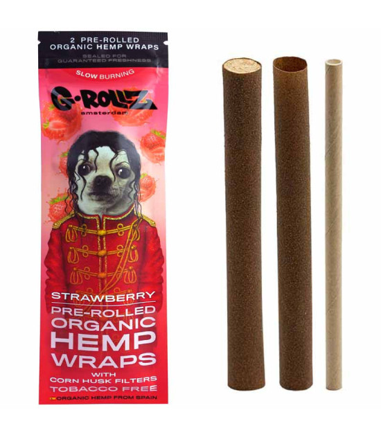 G-Rollz Hanf-Blunts – Erdbeere, 2 Stück – Verpackung und Inhalt