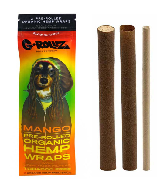G-Rollz Hanf-Blunts – Mango, 2 Stück – Verpackung und Inhalt