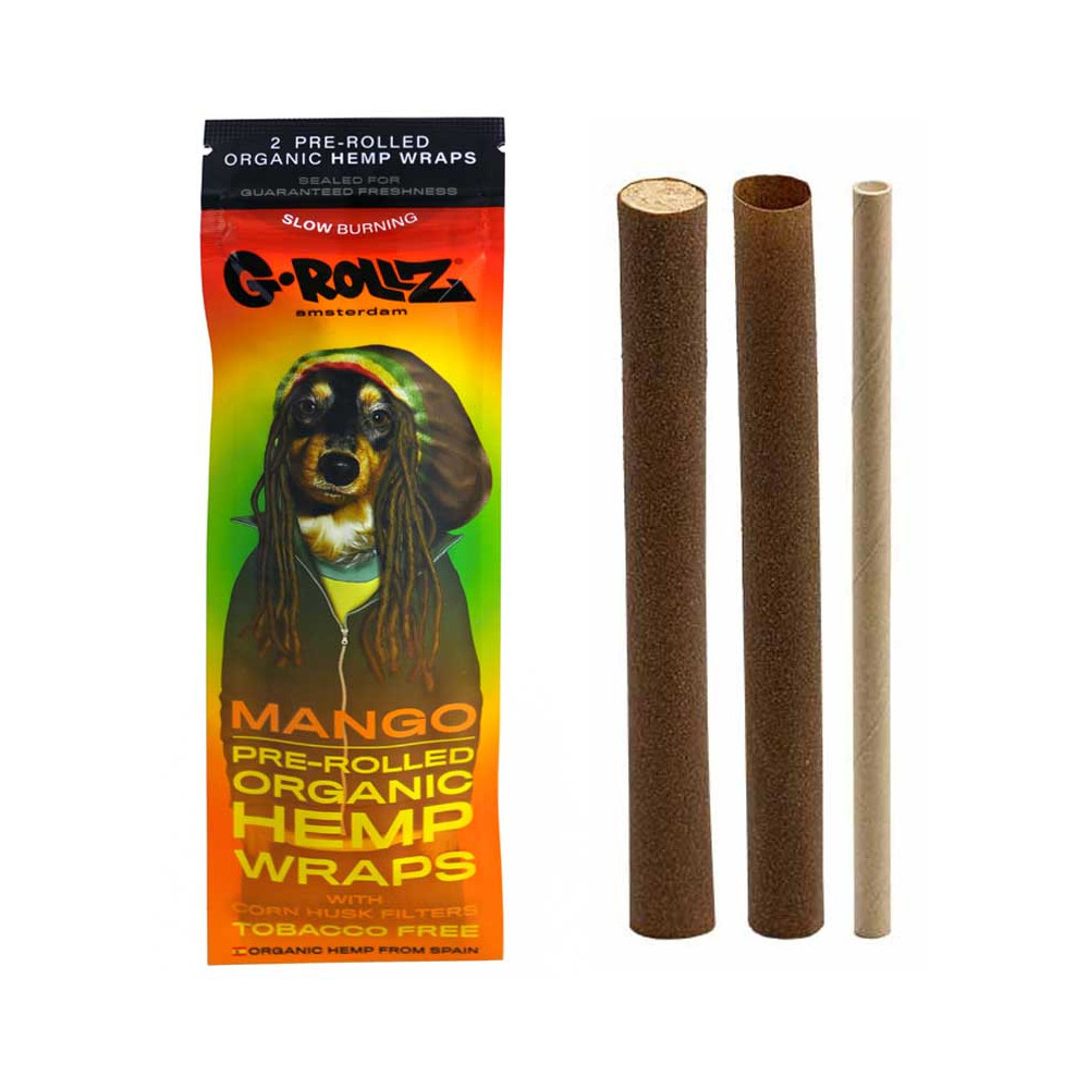 G-Rollz Hanf-Blunts – Mango, 2 Stück – Verpackung und Inhalt