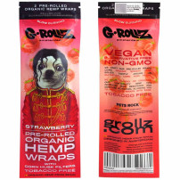 G-Rollz Hanf-Blunts – Erdbeere, 2 Stück – Vorder- und Rückseitenverpackung