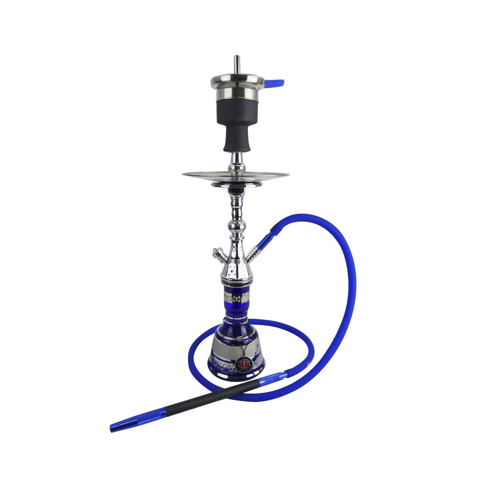 Hookah AMY Deluxe Mini Harfi Blau - Silber 50 cm