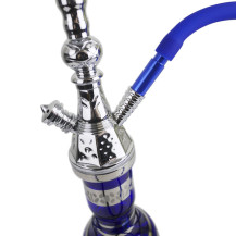 Einschlauch-Shisha AMY Deluxe Mini Harfi Blau - Silber 50 cm
