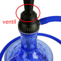 Attraktives Ventil – Unio Shisha 55 cm Schwarz-Blau