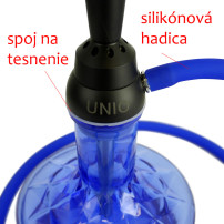 Dichtung und Silikonschlauch für Wasserpfeife - Unio Shisha 55 cm Schwarz - Blau