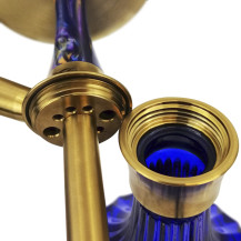 Hookah Aladin EPOX 360 blau - gold 36 cm - Detail des Gewindes und der Position des Auslassventils