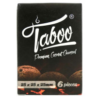 Kokosnusskohle für Shisha Taboo, 6 Stück
