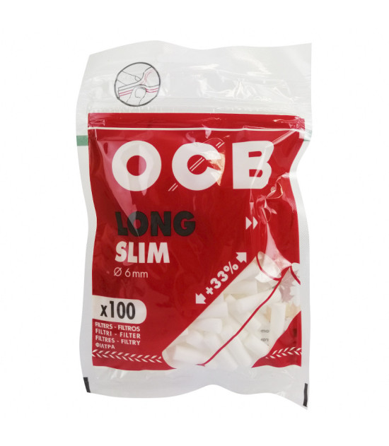 Zigarettenfilter OCB Slim Long 6 mm – 100 Stück