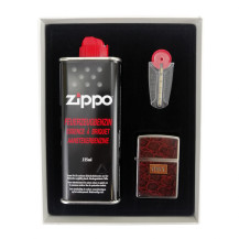Zippo-Set mit Ledergriff