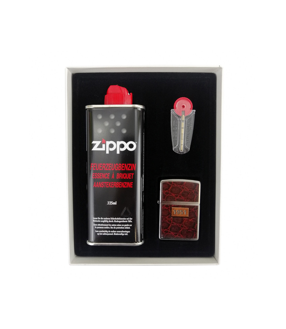 Zippo-Set mit Ledergriff