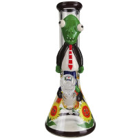 Glasbongo „Zombie und Pflanzen“, leuchtend, Grace Glass Glow, 32 cm – Vorderansicht
