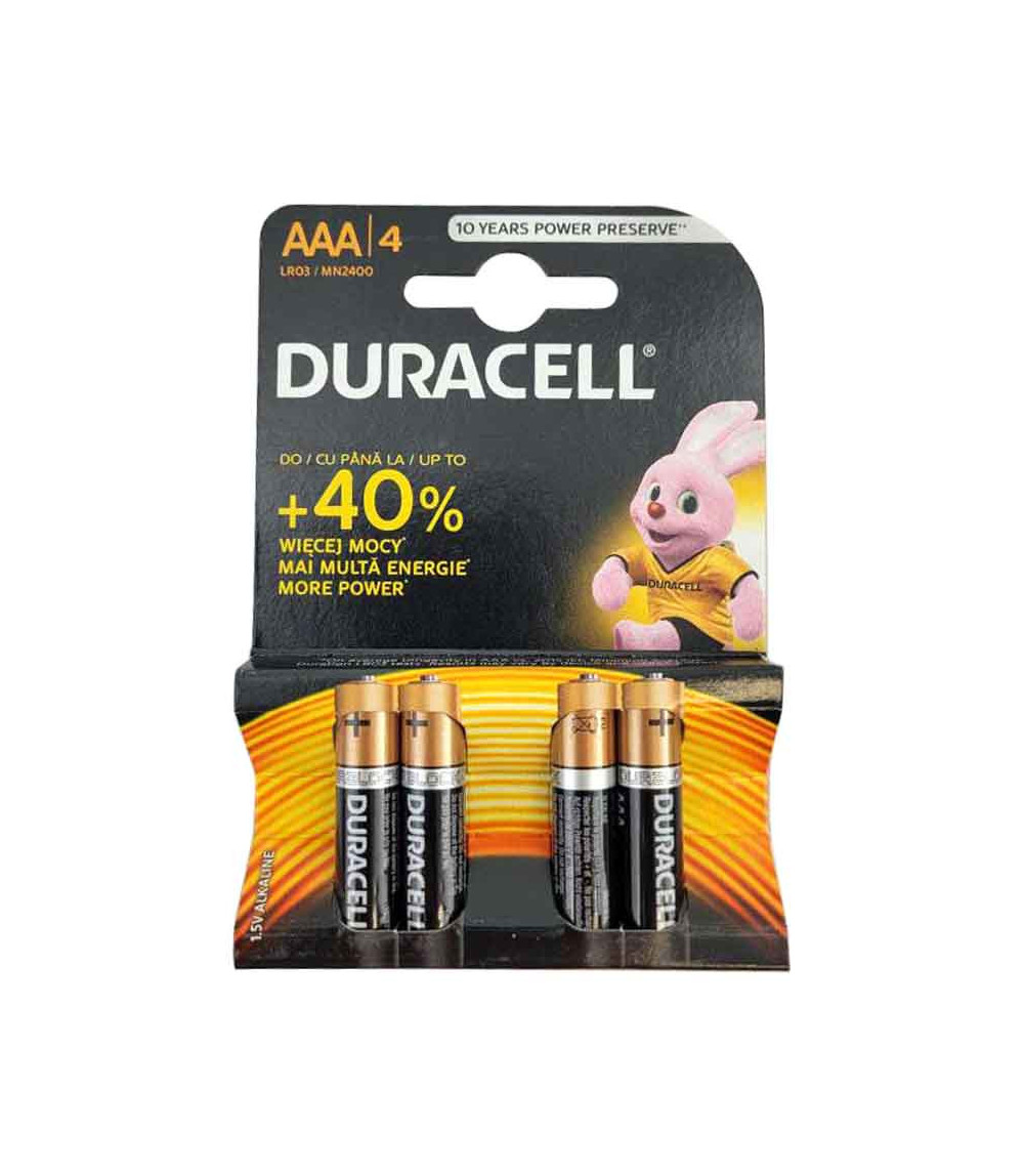 Duracell Alkaline AAA-Batterien, 4 Stück, Originalverpackung