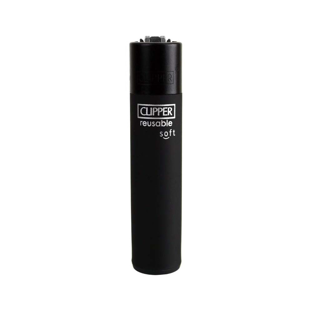Clipper Soft Touch Classic Feuerzeug, schwarz – Vorderansicht