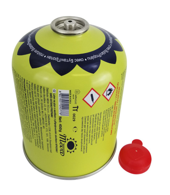 Gaskartusche zum Einschrauben in einen Shisha-Kohlebrenner Meva UKP02007 - 450 g / 7,16 - Draufsicht