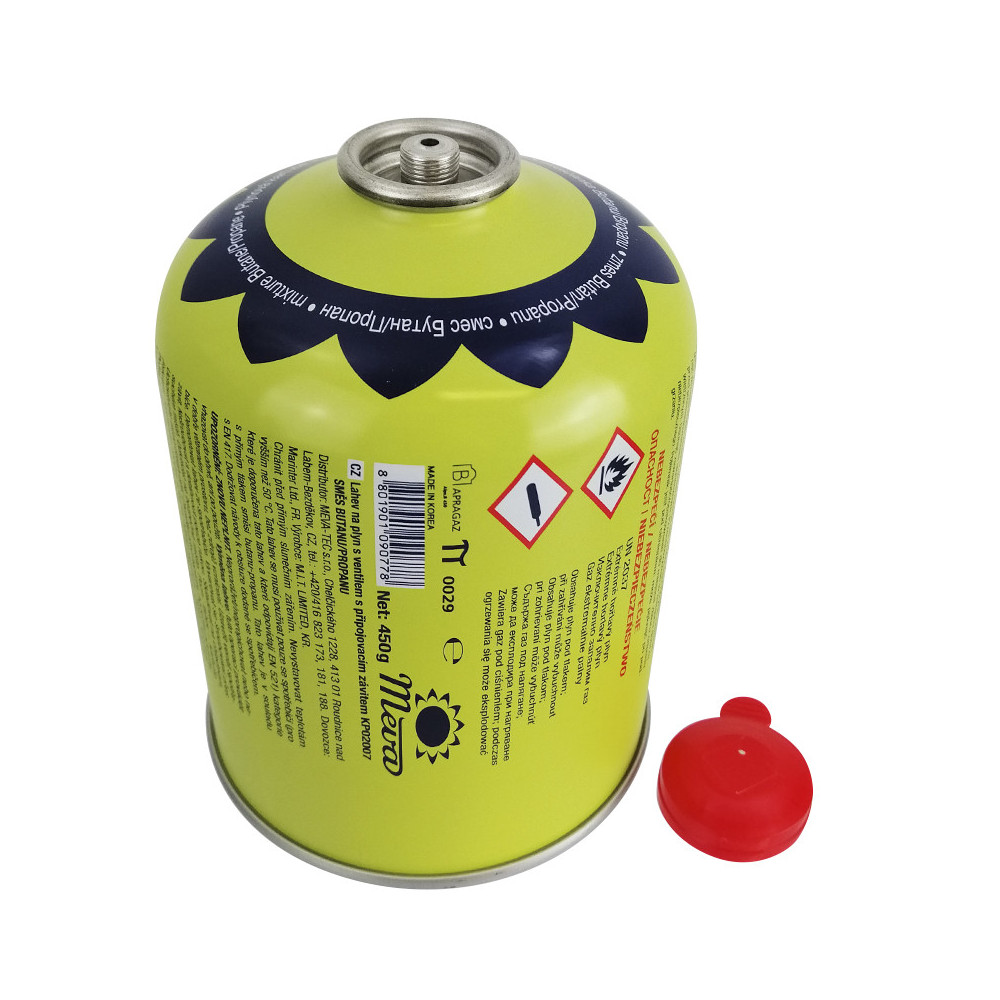 Gaskartusche zum Einschrauben in einen Shisha-Kohlebrenner Meva UKP02007 - 450 g / 7,16 - Draufsicht